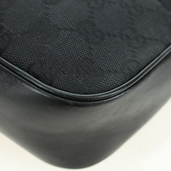 GUCCI Bamboo GG Canvas Hand Bag Black Silver 001 3865 Auth am11509A