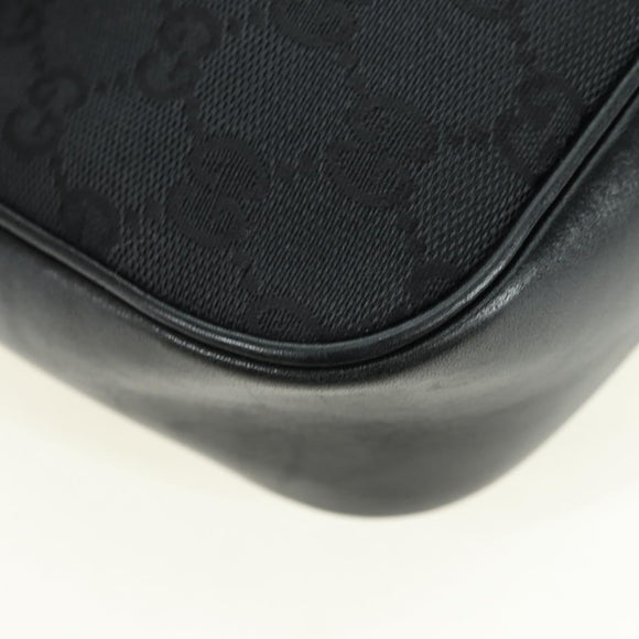 GUCCI Bamboo GG Canvas Hand Bag Black Silver 001 3865 Auth am11509A