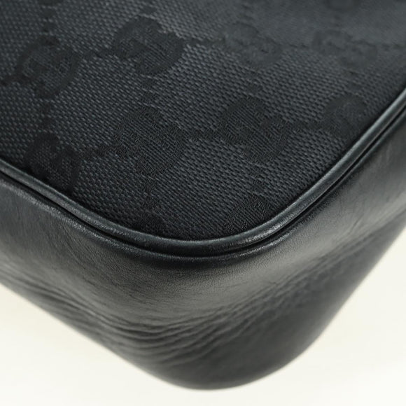 GUCCI Bamboo GG Canvas Hand Bag Black Silver 001 3865 Auth am11509A
