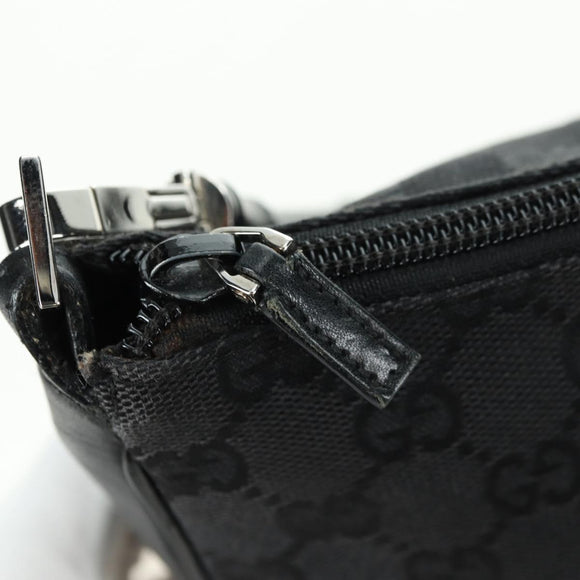 GUCCI Bamboo GG Canvas Hand Bag Black Silver 001 3865 Auth am11509A