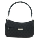 GUCCI Bamboo GG Canvas Hand Bag Black Silver 001 3865 Auth am11509A-2
