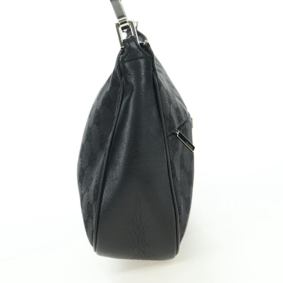 GUCCI Bamboo GG Canvas Hand Bag Black Silver 001 3865 Auth am11509A