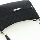 GUCCI Bamboo GG Canvas Hand Bag Black Silver 001 3865 Auth am11509A-6