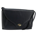GUCCI Old Shoulder Bag Leather Navy Gold Auth am11511-1