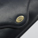 GUCCI Old Shoulder Bag Leather Navy Gold Auth am11511-14