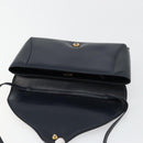 GUCCI Old Shoulder Bag Leather Navy Gold Auth am11511-15
