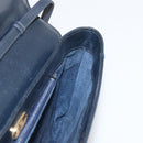 GUCCI Old Shoulder Bag Leather Navy Gold Auth am11511-18