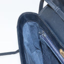 GUCCI Old Shoulder Bag Leather Navy Gold Auth am11511-19