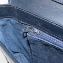 GUCCI Old Shoulder Bag Leather Navy Gold Auth am11511-20
