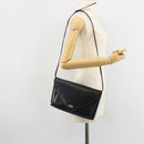 GUCCI Old Shoulder Bag Leather Navy Gold Auth am11511-23