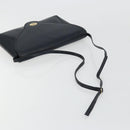 GUCCI Old Shoulder Bag Leather Navy Gold Auth am11511-7