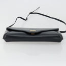 GUCCI Old Shoulder Bag Leather Navy Gold Auth am11511-9
