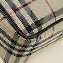 BURBERRY Nova Check Shoulder Bag Canvas Beige Silver Auth am11514-10