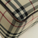 BURBERRY Nova Check Shoulder Bag Canvas Beige Silver Auth am11514-12