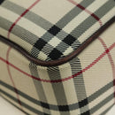 BURBERRY Nova Check Shoulder Bag Canvas Beige Silver Auth am11514-13