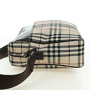 BURBERRY Nova Check Shoulder Bag Canvas Beige Silver Auth am11514-4