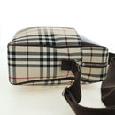 BURBERRY Nova Check Shoulder Bag Canvas Beige Silver Auth am11514-5