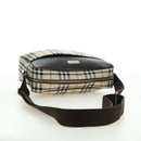 BURBERRY Nova Check Shoulder Bag Canvas Beige Silver Auth am11514-7