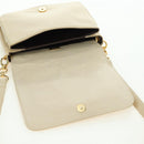 BALLY Shoulder Bag Leather Beige Gold Auth am11516A-15