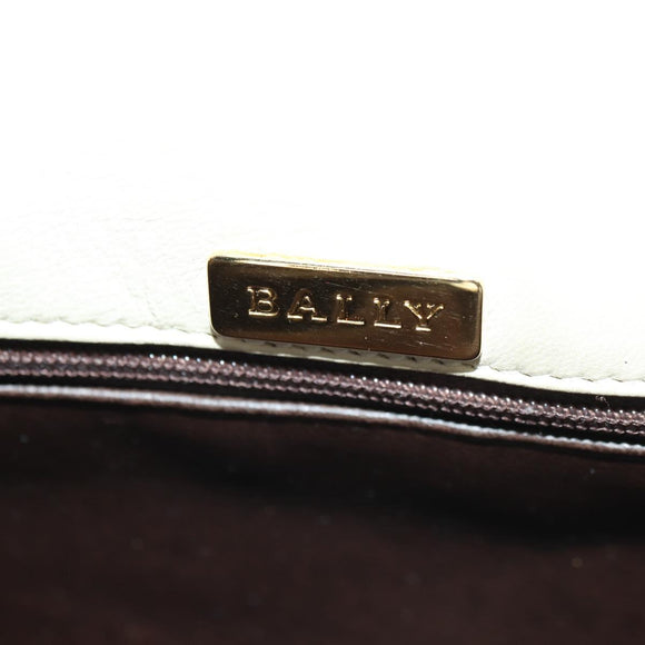 BALLY Shoulder Bag Leather Beige Gold Auth am11516A
