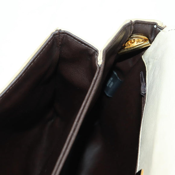 BALLY Shoulder Bag Leather Beige Gold Auth am11516A