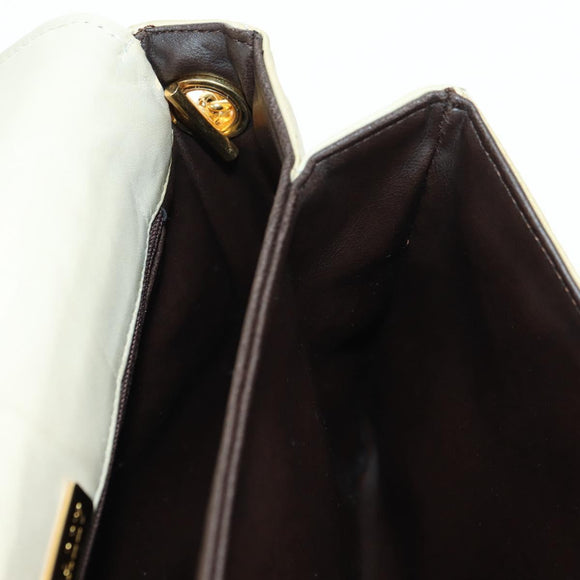BALLY Shoulder Bag Leather Beige Gold Auth am11516A