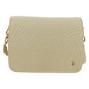 BALLY Shoulder Bag Leather Beige Gold Auth am11516A-2