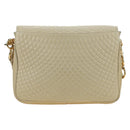 BALLY Shoulder Bag Leather Beige Gold Auth am11516A-3