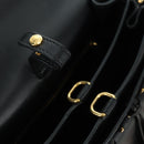 PRADA Hand Bag Fur Leather Blue Black Auth am11517SM-29