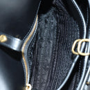 PRADA Hand Bag Fur Leather Blue Black Auth am11517SM-9