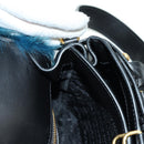 PRADA Hand Bag Fur Leather Blue Black Auth am11517SM-31
