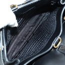 PRADA Hand Bag Fur Leather Blue Black Auth am11517SM-33