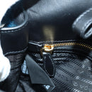 PRADA Hand Bag Fur Leather Blue Black Auth am11517SM-36