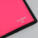 CHANEL Cambon Line Long Wallet Lamb Skin Black White CC Auth am11522V-20