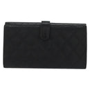 CHANEL Cambon Line Long Wallet Lamb Skin Black White CC Auth am11522V-2