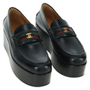 GUCCI loafers Sherry Round Toe Platform Leather 37 1/2 658920 Auth am11523V-1