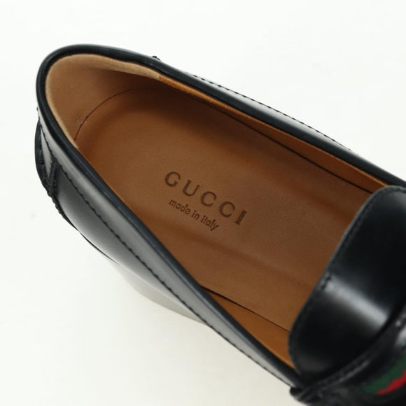 GUCCI loafers Sherry Round Toe Platform Leather 37 1/2 658920 Auth am11523V