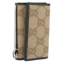 GUCCI GG Canvas Key Case Beige Green 131928 Auth am11528V-1