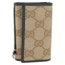GUCCI GG Canvas Key Case Beige Green 131928 Auth am11528V-2