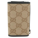 GUCCI GG Canvas Key Case Beige Green 131928 Auth am11528V-3