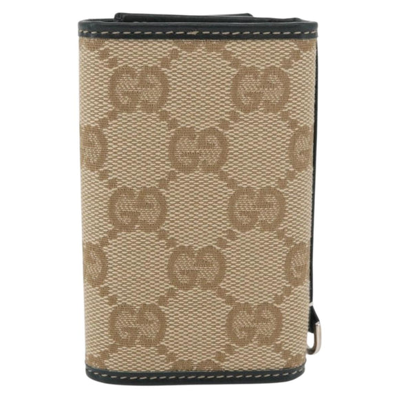GUCCI GG Canvas Key Case Beige Green 131928 Auth am11528V