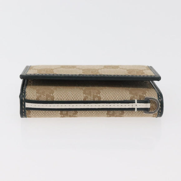 GUCCI GG Canvas Key Case Beige Green 131928 Auth am11528V