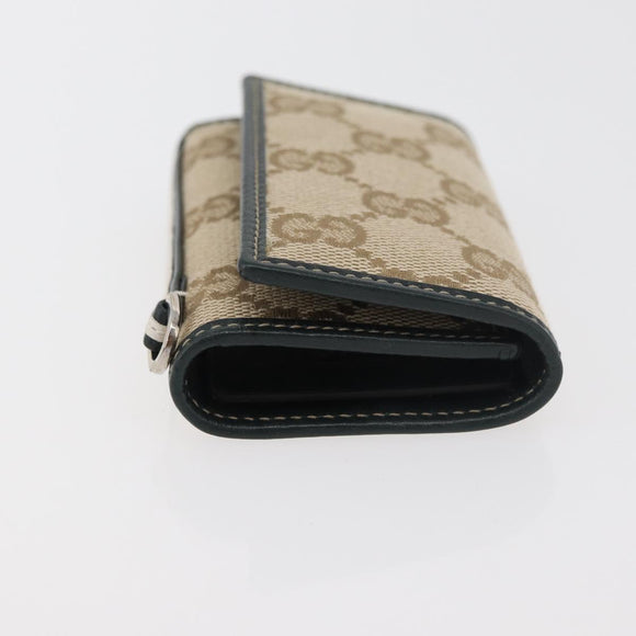 GUCCI GG Canvas Key Case Beige Green 131928 Auth am11528V