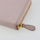 PRADA Ribbon Long Wallet Safiano leather Pink Gold Auth am11530-15