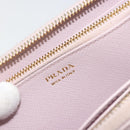 PRADA Ribbon Long Wallet Safiano leather Pink Gold Auth am11530-18