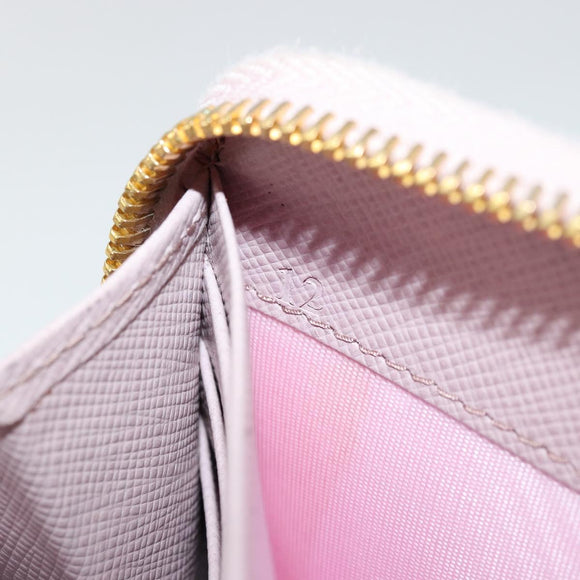 PRADA Ribbon Long Wallet Safiano leather Pink Gold Auth am11530