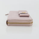 PRADA Ribbon Long Wallet Safiano leather Pink Gold Auth am11530-3