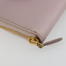 PRADA Ribbon Long Wallet Safiano leather Pink Gold Auth am11530-14