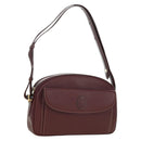 CARTIER Must Line Shoulder Bag Leather Bordeaux Gold Auth am11533A-1
