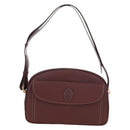 CARTIER Must Line Shoulder Bag Leather Bordeaux Gold Auth am11533A-13